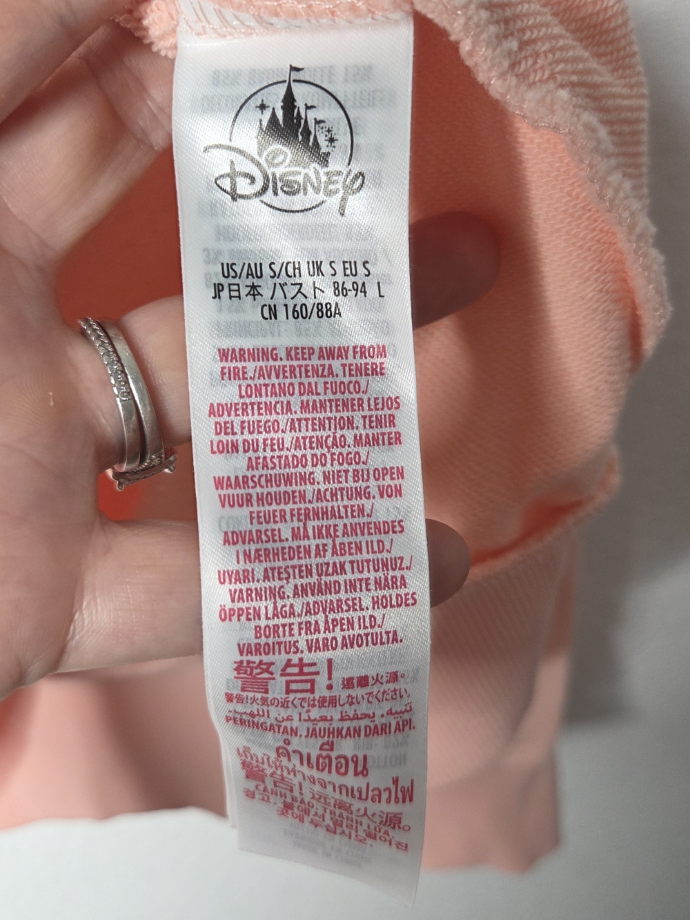 Disney Peach Pink Princess Castle Sweater, Adult Size Small